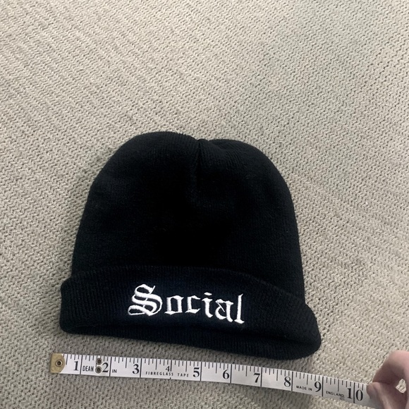 Social Embroidered Beanie Hat - Picture 3 of 6